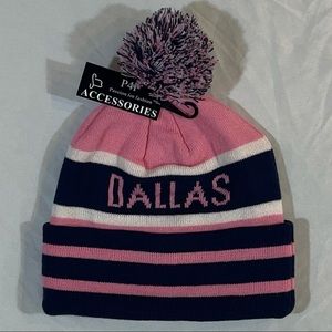 P4F Accessories Pom Pom Beanie Hat Dallas Cowboys Breast Cancer Awareness Pink